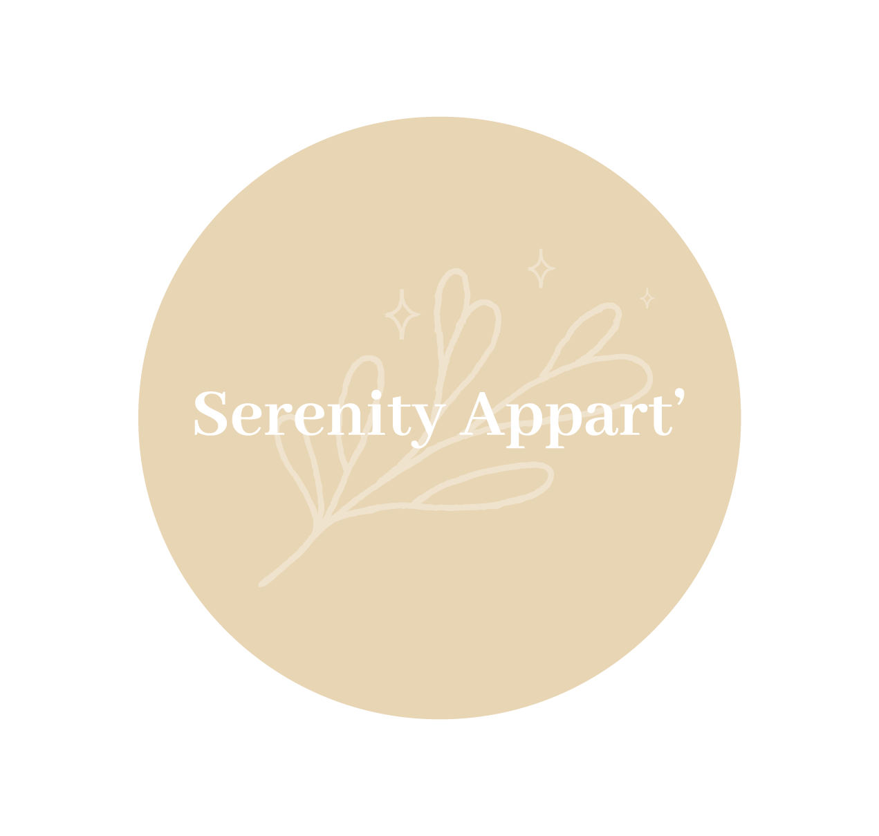 Badge Serenity appart + feuille - beige Badge Serenity appart + feuille - beige