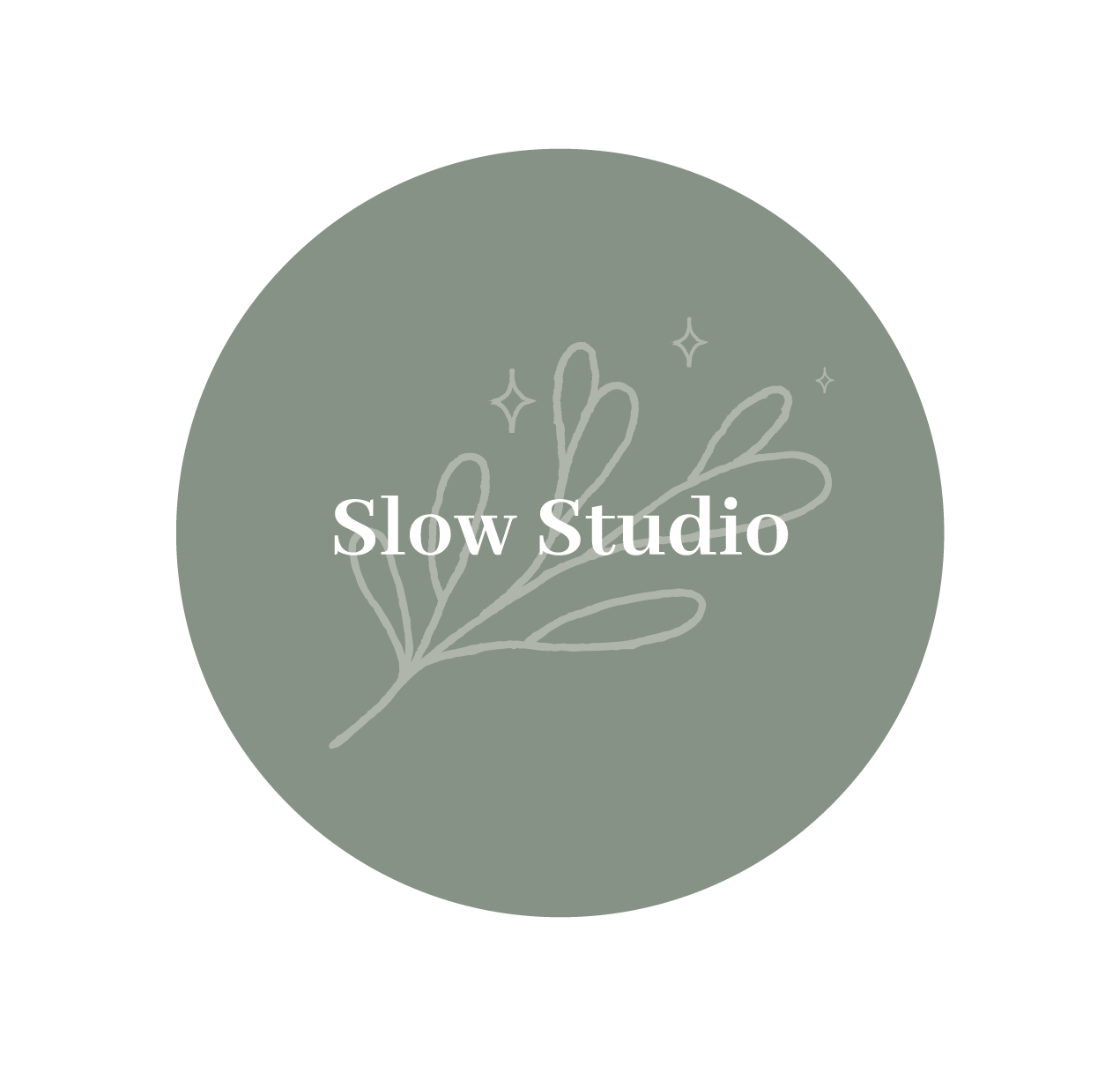 Badge slow studio + feuille - vert Badge slow studio + feuille - vert